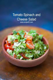 Step By Step Recipe Of Cherry Tomato Spinach And Mozzarella Cheese Salad The Taste Of This Salad Is Light With Cheese Salad Recipes Cheese Salad Salad Recipes