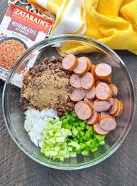 Dump And Bake Sausage Red Beans And Rice Casserole Recipe Red Beans And Rice Recipe Easy Sausage Bake Red Beans