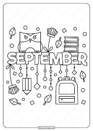 To print any of these images, simply click an image and select a save. Free Printable September Pdf Coloring Page