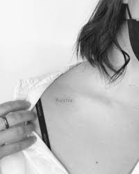 Seriously, i used this stuff to heal my first tattoo in 1993). Hustle Lettering Tattoo On The Collarbone