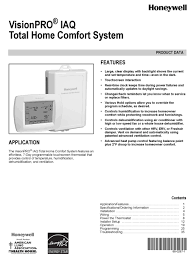 Honeywell visionpro iaq operating manual. Honeywell Visionpro Iaq Product Data Pdf Download Manualslib