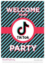 Download These Fun Free Tiktok Party Printables Catch My Party In 2020 Birthday Party Printables Free Party Invite Template Party Printables