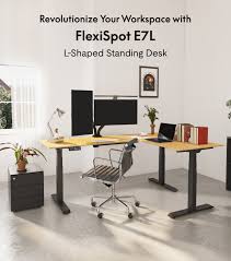 L Shaped Standing Desk with Storage