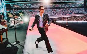 Harry Styles evokes Hockney for stadium extravaganza with a human centre