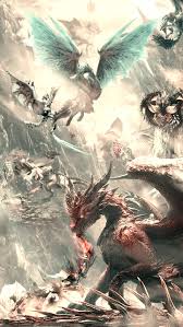This hd wallpaper is about monster hunter: Artstation Monster Hunter World Mobile Wallpaper By D3hell Oberin Ojm