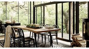 Other dining room furniture options. Yukon Natural 92 Dining Table Reviews Crate And Barrel Green Dining Room Black Dining Chairs Dining Room Design