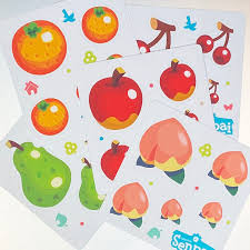 Animal Crossing All Fruit Vinyl Sticker Collection Sticker Collection Animal Crossing Cute Food Drawings