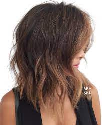 Long Angled Tousled Bob Thick Hair Styles Angled Bob Hairstyles Mid Length Hair