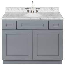 White marble top for a white bathroom vanity. White Bathroom Vanity 42 Cara White Marble Top Faucet Lb7b Transitional Bathroom Vanities And Sink Consoles By Aaa Distributor Llc Houzz