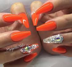 Hair Nails And Style Follow Us Unas Naranja Neon Diseno De Unas Para Novias Unas Para Novia