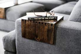 Wood Couch Arm Tray Table Custom Wood Table Wood Tray Sofa Arm Table Couch Table Diy Tray Table