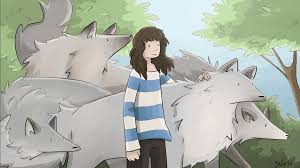 I Like The Androgyny Of The Wolves And Their Size Compared To The Girl Youtube Art Wolf Spirit Animal Pictures To Draw