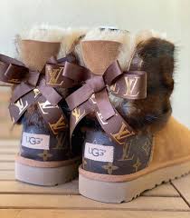 Pull off effortless winter style with designs featuring button or bow embellishments, pull tabs or chic wedge heels. New Ugg Boots Customized With Louis Vuitton Heel And Real Etsy Louis Vuitton Boots Ugg Boots Boots
