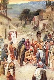 Resultado de imagen de Jesús cura a algunos enfermos imponiéndoles las manos"