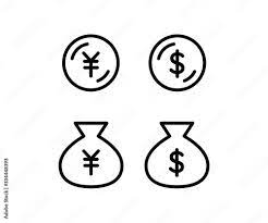 お金のアイコン、ビジネス、ドル、円、ピクトグラム Stock Illustration | Adobe Stock