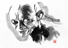 Online coloring pages for kids and parents. Gollum Paintings For Sale Saatchi Art