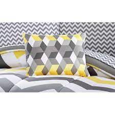 Sheet set, 250 thread count 100% cotton, created for macy's. Mainstays Yellow Grey Chevron Bed In A Bag 6 Piece Bedding Comforter Set Twin Twin Xl Walmart Com Walmart Com