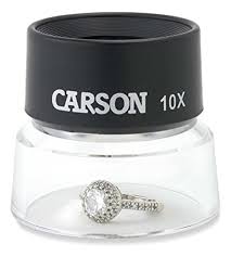 Carson LumiLoupe 10x Power Stand Loupe (LL-10), Black/Clear