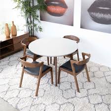 This delight of a dining chair features a bentwood frame crafted by wetting the wood,. Mid Century Modern Piper White Roxy Pu Black Dining Chairs Set Of 5 Alwh 4rebl