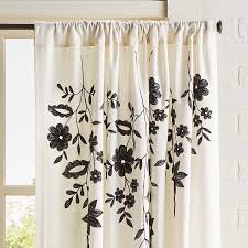 Pattern Black And Cream Curtains Embroidered Floral Black Ivory Curtain Pier 1 Imports Curtains Black Floral Ivory Curtains