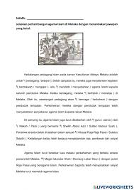 Unit 2 warisan islam di malaysia sejarah tahun 5 kssr. Agama Islam Di Malaysia Worksheet