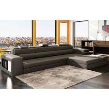 Orren Ellis Bercut 147 Wide Faux Leather Right Hand Facing Modular Sofa Chaise With Ottoman Modern Sofa Sectional Contemporary Leather Sectional Sofa Leather Sectional Sofa