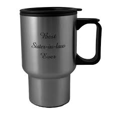 14oz Best Sister In Law Ever Stainless Steel Travel Mug W Handle L1 Chocolate Covered Coffee Beans Best Travel Coffee Mug Mugs