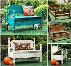 Gartengestaltung Ideen Ideen Fur Diy Gartenbank Aus Einem Alten Bett Gruner Gartenbank Mit Kissen Eine We Zuhause Diy Gartenbank Selber Bauen Alte Betten