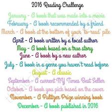 2016 Reading Challenge One Book Per Month Reading Challenge Reading Challenge 2016 Reading Challenge 2017