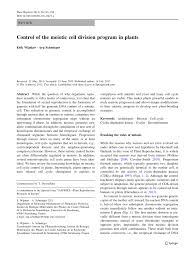 Maybe you would like to learn more about one of these? Pdf Control Of The Meiotic Cell Division Program In Plants