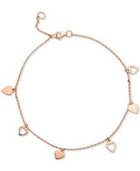 5 out of 5 stars. Giani Bernini Heart Charm Ankle Bracelet In 18k Rose Gold Plated Sterling Silver Created For Macy S Reviews Bracelets Jewelry Watches Macy S