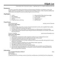 data entry resume resume examples