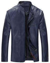 Affiliate Xueyin Men S Classic Leather Biker Jacket Blue S Size At Amazon Men S Clot Black Leather Jacket Men Leather Jacket Men Style Leather Jacket Men