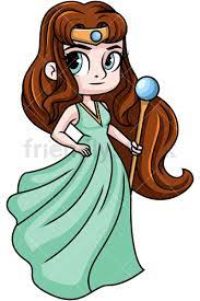 Cartoon cute legendary characters of ancient mythology. Hera Queen Of The Gods Cartoon Vector Clipart Friendlystock Cartoons Vector Cartoon Ancient Greek Gods