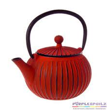 New Teaology Cast Iron Teapot Tea Pot Brew Strainer Ribbed Red 500ml Ebay Cast Iron Tea Pot Tea Pots Cast Iron