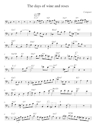 Jazz backing track and lead sheet of the jazz standard the days of wine and roses. The Days Of Wine And Roses Bass Sheet Music For Piano Solo Download And Print In Pdf Or Midi Free Sheet Music Musescore Com