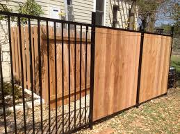 Click to add item 5'10 x 6 cedar imperial square lattice top wood fence panel to the compare list. Custom Wrought Iron Fence Transitioning Into Privacy Cedar Fence Inside Proportions 3264 X 2448 Wrought Wood Privacy Fence Wrought Iron Fences Rod Iron Fences
