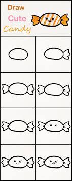 Learn How To Draw A Cute Candy Step By Step Very Simple Tutorial Candy Drawings Kawaii Tutoriala Easy Drawings For Kids Cute Easy Drawings Candy Drawing