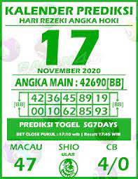 Kalender Togel Sg7days 17 November 2020 Bacan4d Kalender Hoki 11 Desember