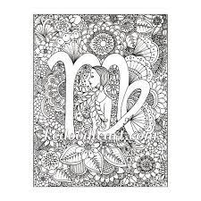 Virgo zodiac sign coloring page from star signs category. Sternzeichen Malvorlagen Fur Erwachsene