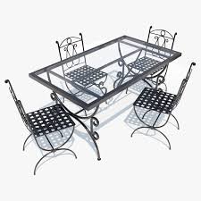 Custom iron scroll console table w/ custom wood. 3d Wrought Iron Table Chairs Model Turbosquid 1563030