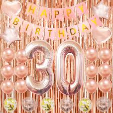 Rose Gold Happy Birthday Decoration Rose Gold 21st Birthday Party Ideas Decor 16th 18th Rose Gold Birthday Party Banner Sign Bestseller In 2020 30th Birthday Balloons 50th Birthday Decorations