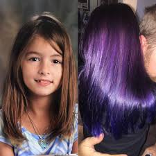 With its anti yellow molecules, it eliminates yellow tones. When Your Kid Asks For Purple And Blue Hair You Give Her Purple And Blue Tips Hair No Bleaching Used Iroiro Violet And Deep Blue Semi Permanent Hairdye