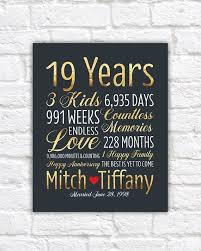 Personalized Wedding Anniversary Gift 19th Anniversary 19 Etsy Wedding Anniversary Gifts Personalized Wedding Anniversary Gift Special Wedding Anniversary Gifts