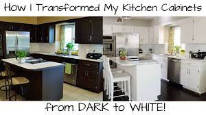 Black can evoke a sense of sophistication and one of the great things about black kitchen cabinets is that practically all finishes look great with them. How To Paint Kitchen Cabinets From Dark To White Youtube