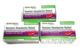 3 Tension Headache Relief Acetaminophen Comparable Excedrin 72 Caplets 8 2021 Assured Tension Headache Relief Headache Relief Tension Headache