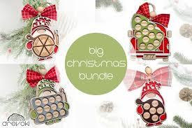 family christmas ornament svg bundle, laser cut (2835918)