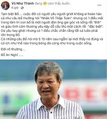 Ông sinh năm 1946, từng là cầu thủ của clb theo thông tin từ gia đình, hlv lê thuỵ hải trút hơi thở cuối cùng vào khoảng 11h ngày 7/5. Xkf15cm6iejbxm