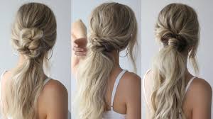 For a bit more polish, blow out the loose bits in front and sweep them to the side. How To Easy Ponytail Hairstyles Long Hairstyles Youtube