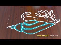 Attractive Shangu Kolam With Peacock Rangoli With Dots Colors Colorfull Shanku Muggu 509 Youtube